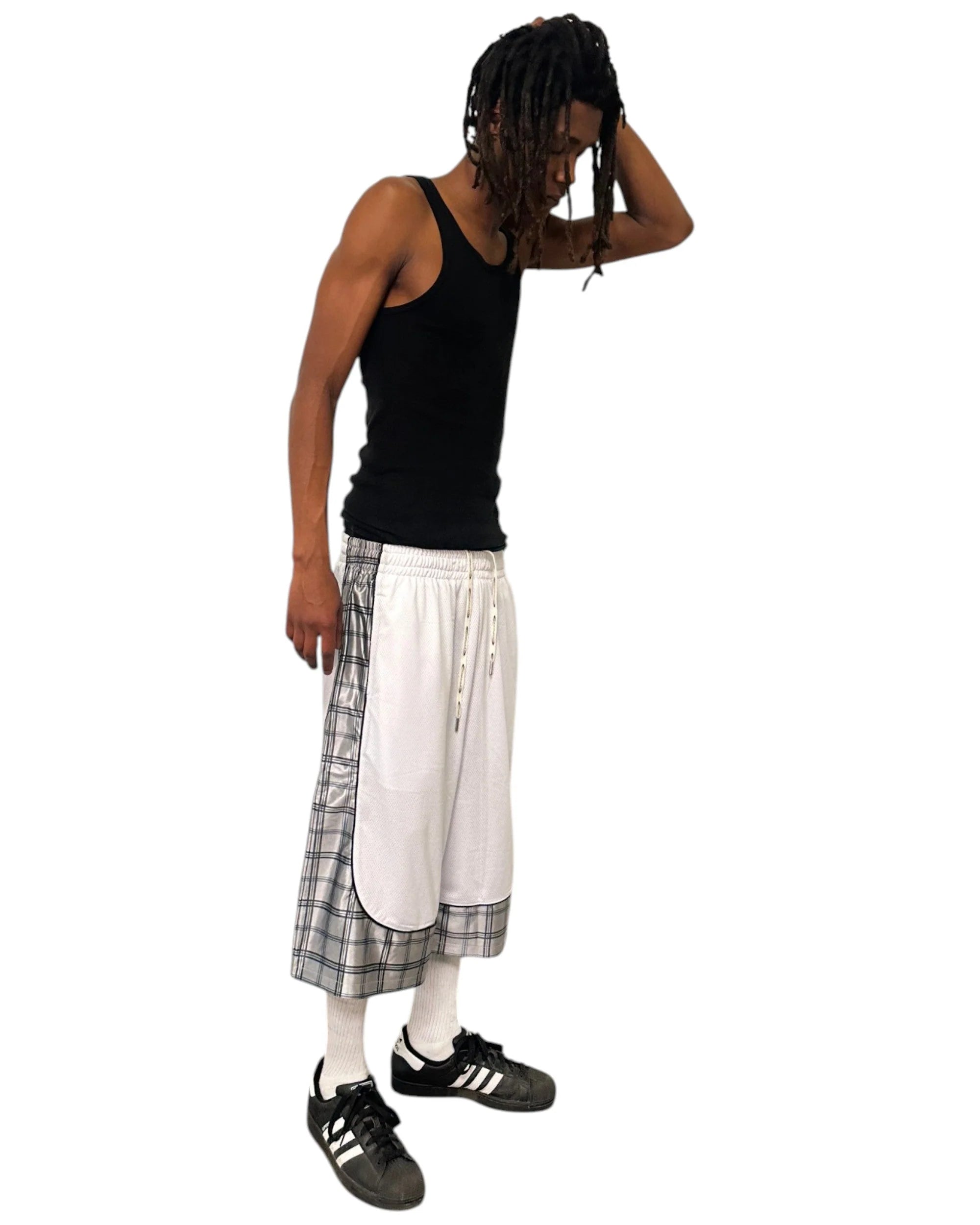 cbl basketball shorts (white/silver)