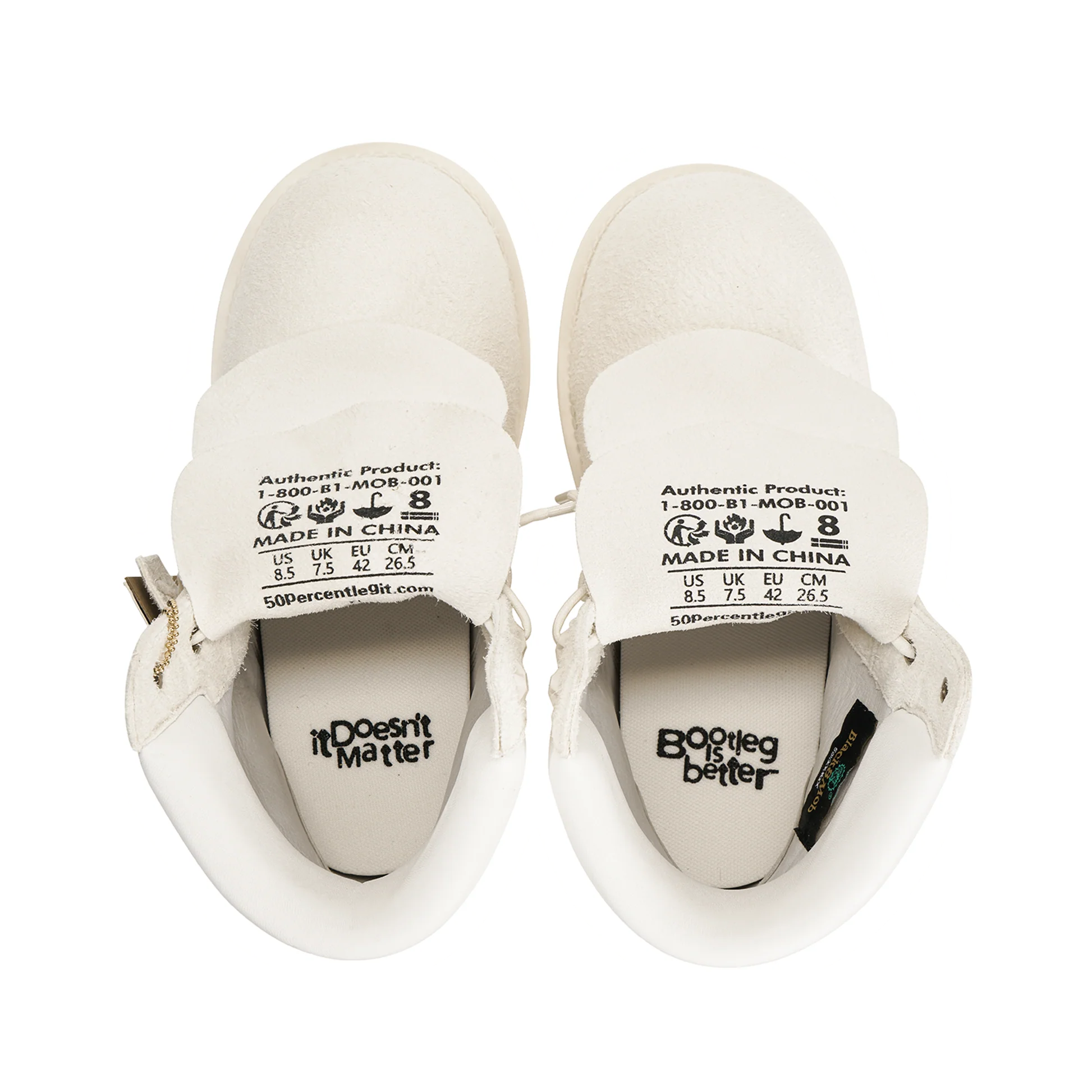 50percentlegit “big steppa” boots (cream)